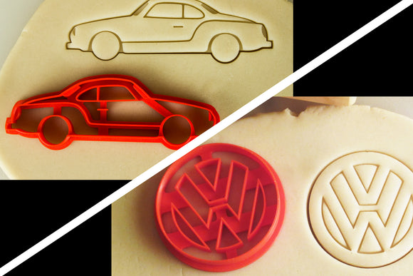 VW Karmann Ghia and VW Logo Cookie Cutter Set